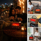 NS-901 Şömine Görünümlü Bluetooth Hoparlör, Nostaljik Radyo ve Kablosuz Müzik Çalar, Dekoratif Retro Tasarım