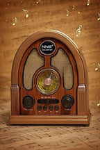 Orta Boy Kubbe Model Retro Ahşap Tasarım Bluetooth Hoparlörlü Radyo – FM/AM Destekli, Şarjlı ve Taşınabilir Radyo NS-7061