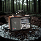 Orta Boy Retro, Nostaljik, Ahşap Tasarım Bluetooth Hoparlörlü, Şarjlı, Taşınabilir FM/AM Destekli Radyo NS-8897