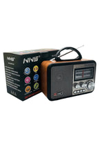 Orta Boy Retro, Nostaljik, Ahşap Tasarım Bluetooth Hoparlörlü, Şarjlı, Taşınabilir FM/AM Destekli Radyo NS-8897