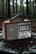 Orta Boy Retro, Nostaljik, Ahşap Tasarım Bluetooth Hoparlörlü, Şarjlı, Taşınabilir FM/AM Destekli Radyo NS-8897