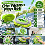 Yedek mikrofiber bezli teleskopik oto yıkama mop seti özellik görseli