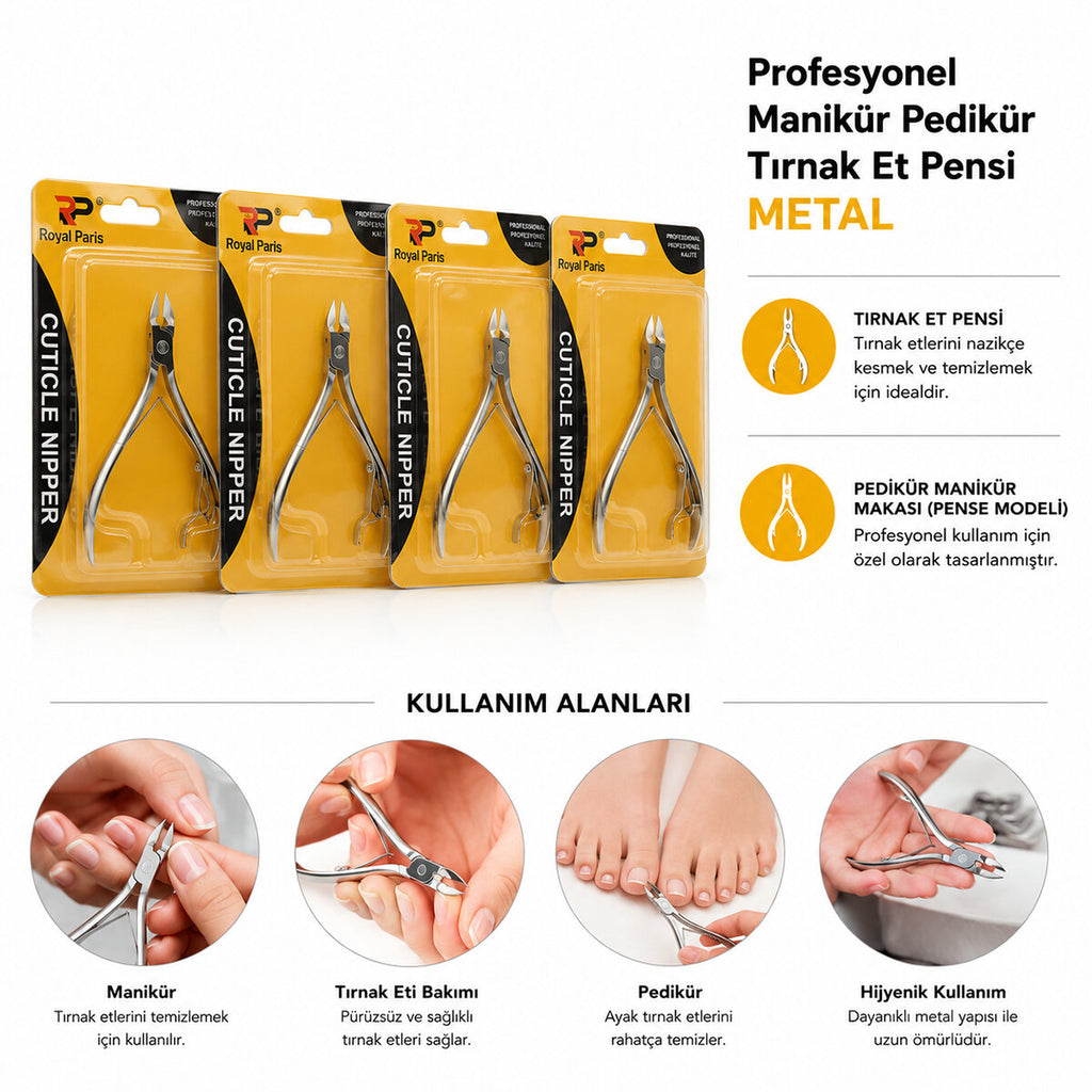 Profesyonel Tırnak Eti Pensi - Manikür Pedikür Makası - Metal — görsel 2