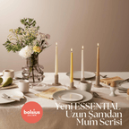 Renkli Konik Şamdan Yemek Mumu, 7 Saat Yanma Süreli, 24,5 cm Uzun Mum (4'lü Paket) - Herseyben.de
