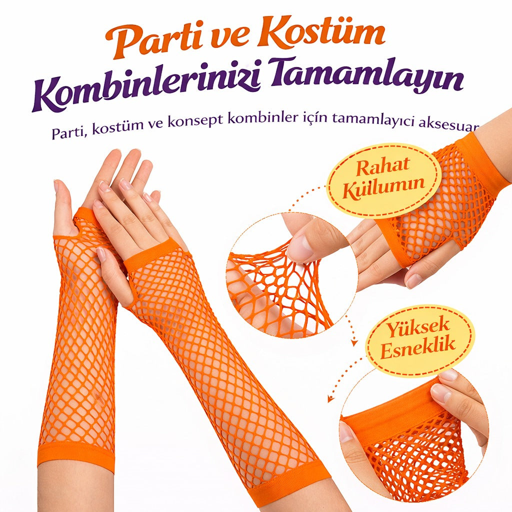 Retro Turuncu File Parmaksız Eldiven 26 cm — görsel 2