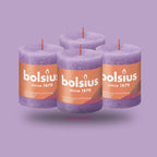 Rustik Blok Mum - Canlı Kadife - 80mm/66mm - 35 Saat Yanma Süresi (4'lü Paket ) - Herseyben.deAmbiansBlok Mumlar