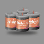 Bolsius Rustik Blok Sütun Mum - Silindir Şeklinde -Fırtınalı Gri Renkli - 35 Saat Uzun Yanma Süresi  - Ev Dekorasyonu - Kokusuz - Doğal Vegan Özler -  6,6 cm - 8 cm - Herseyben.de