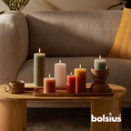 Rustik Blok Mum - Kayrak Mavi - 130mm/68mm - 60 Saat Yanma Süresi - Herseyben.de