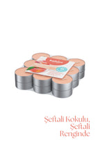 Şeftali Kokulu, Şeftali Renkli 4 Saat Yanma Süreli Tea light Mum (18'li Paket) - Herseyben.de