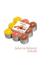 Şeker ve Baharat Kokulu, Karışık Renkli 4 Saat Yanma Süreli Tea light Mum (18'li Paket) - Herseyben.de