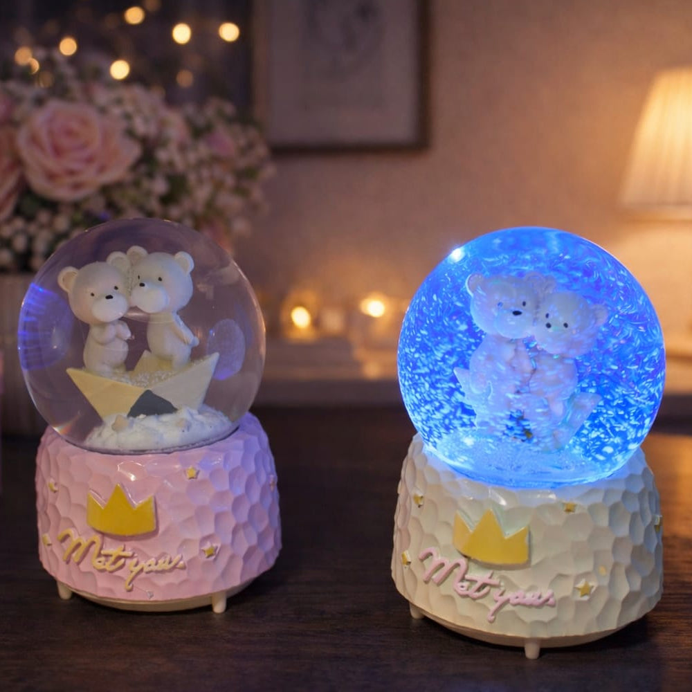 Sevimli Ayıcık Tasarımlı Otomatik Büyük Kar Küresi — görsel 2