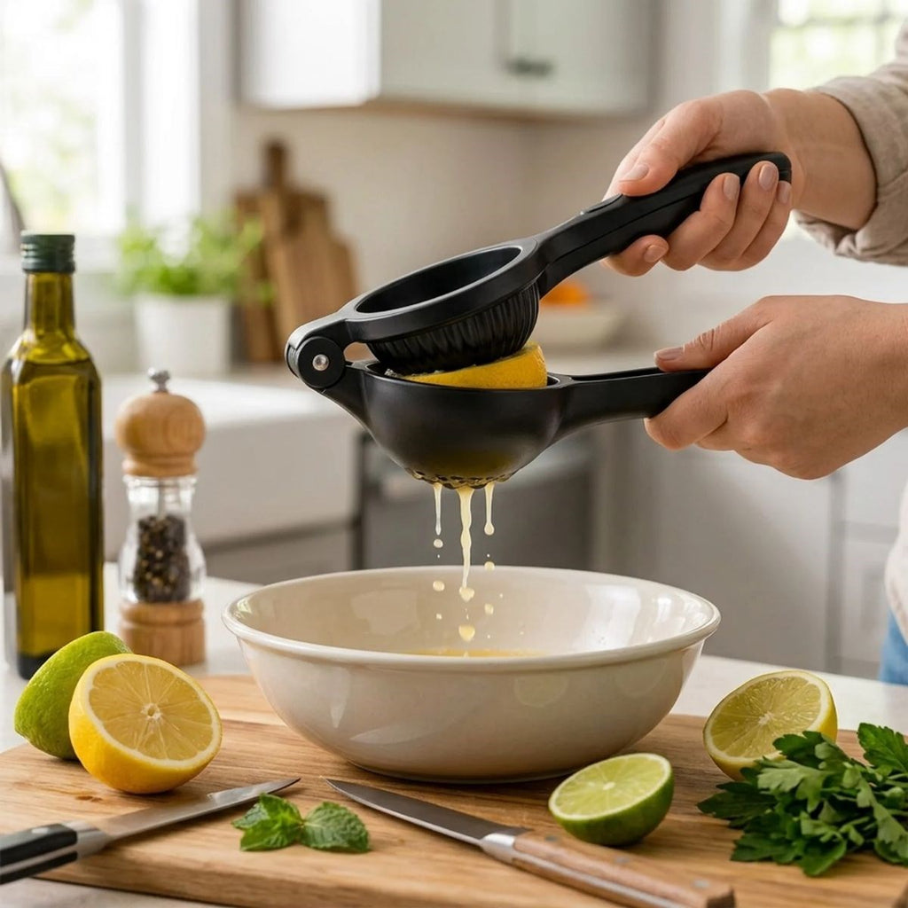 Siyah Metal Limon Sıkacağı, Manuel Narenciye Sıkma Aparatı