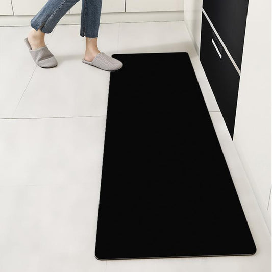Siyah Renkte Su Emici, Kaydırmaz Tabanlı, Yıkanabilir Diatom Banyo, Mutfak ve Abdest Paspası 120 x 40 cm