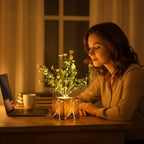 Siyah Saksılı LED Yapay Çiçek — görsel 2
