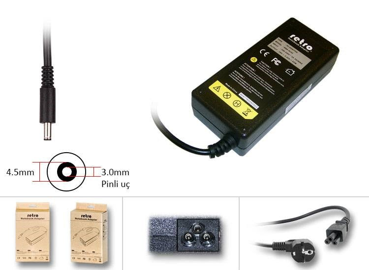Sylar RETRO Dell 65W Pinli Uç 4.5mm Notebook Adaptör RNA-DL10