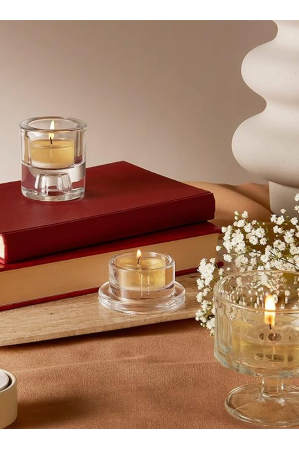 Ud Ağacı Kokulu, Kahverengi 4 Saat Yanma Süreli Tealight Mum (18'li Paket) - Herseyben.de