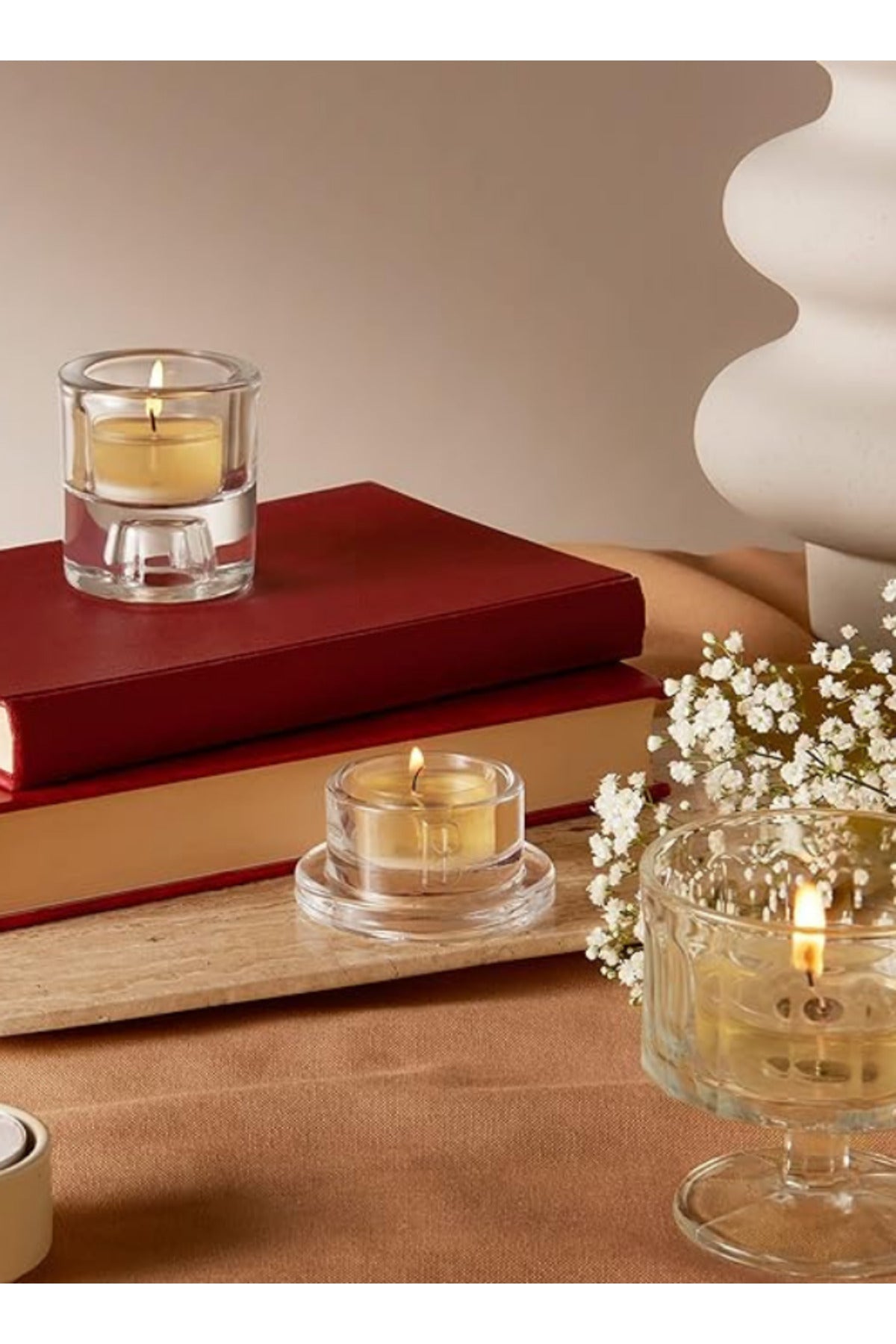 Ud Ağacı Kokulu, Kahverengi 4 Saat Yanma Süreli Tealight Mum (18'li Paket) - Herseyben.de