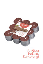 Ud Ağacı Kokulu, Kahverengi 4 Saat Yanma Süreli Tealight Mum (18'li Paket) - Herseyben.de