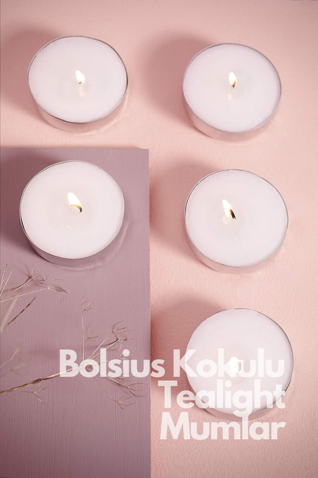 Ud Ağacı Kokulu Tealight Mum, Kırmızı Renkli, 6'lı Paket, 4 Saatlik Yanma Süresi - Herseyben.de