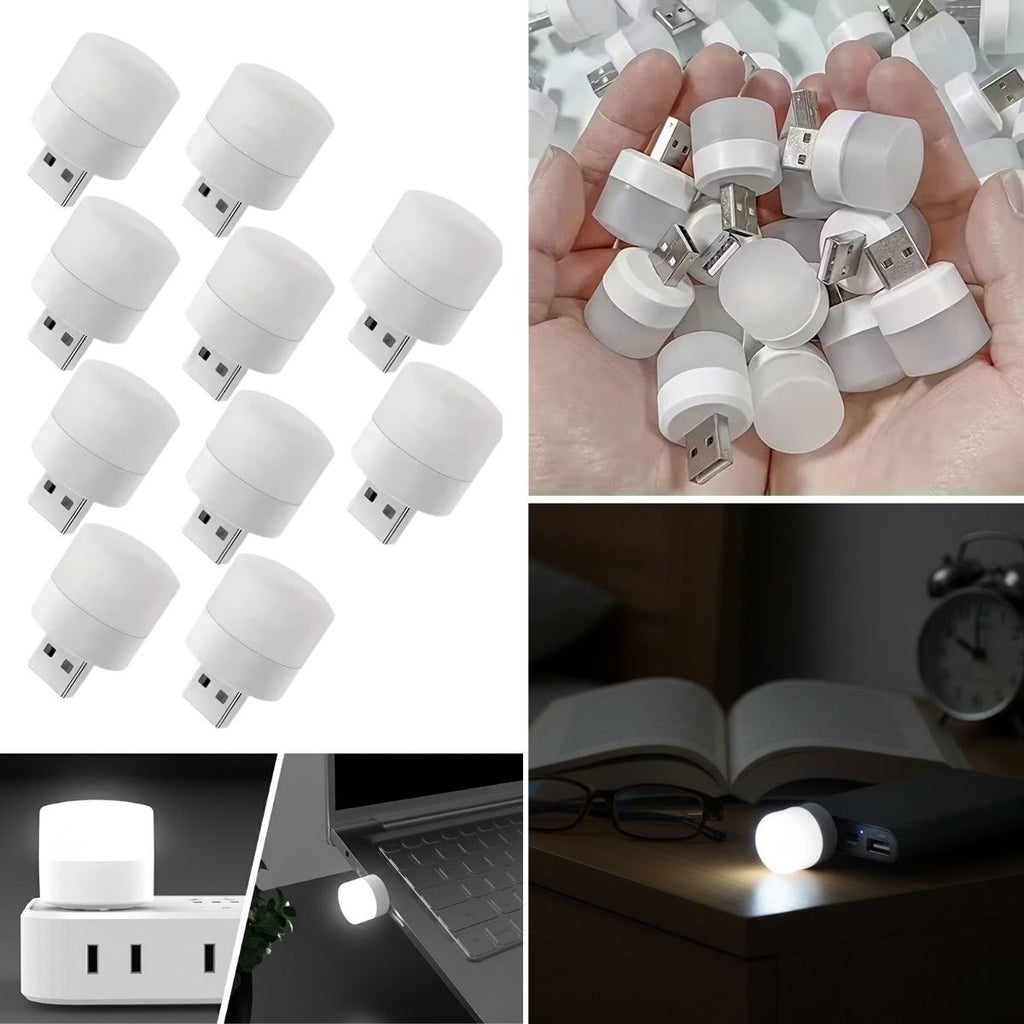 USB Mini Top LED 10’lu Aydınlatma Beyaz Işıklı Gece Lambası, Enerji Tasarruflu Mikro LED Işıklar