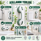 Vantuzlu banyo tutacağı duş tuvalet küvet cam ve fayans kullanım yerleri