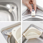 Vantuzlu Üçgen Sebze Meyve Lavabo Raf Evye Süzgeç Sünger Tutucu Düzenleyici Mutfak Organize