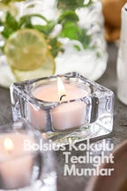 Yeşil Çay Kokulu Tealight Mum, Kırmızı Renkli, 6'lı Paket, 4 Saatlik Yanma Süresi - Ev Mumu - İç Dekorasyon - Doğal Özler - Doğal Vegan Balmumu İçerir - Palmiye Yağı İçermez - Herseyben.de
