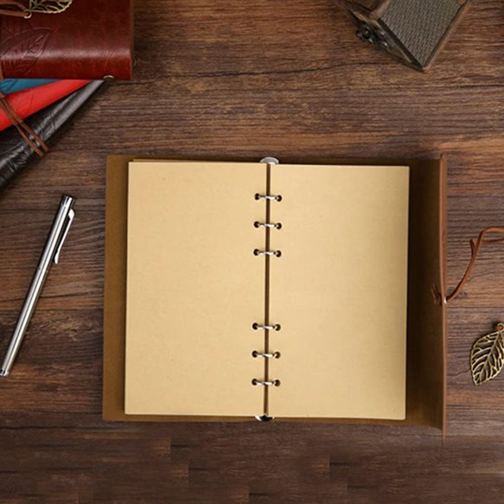 Yeşil Yaprak Desenli Deri Defter — görsel 2
