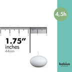 Yüzen Mumlar, 4,5 Saat Yanma Süreli, Ø 4,5 cm çapında, Beyaz, 20 Adet - Herseyben.de