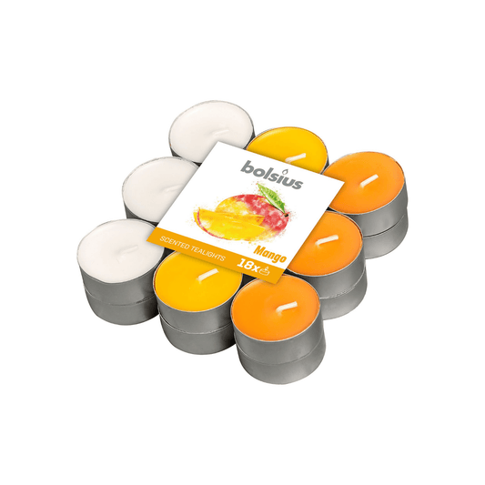 Mango Kokulu, Karışık Renkli 4 Saat Yanma Süreli Tealight Mum (18'li Paket) - Herseyben.de